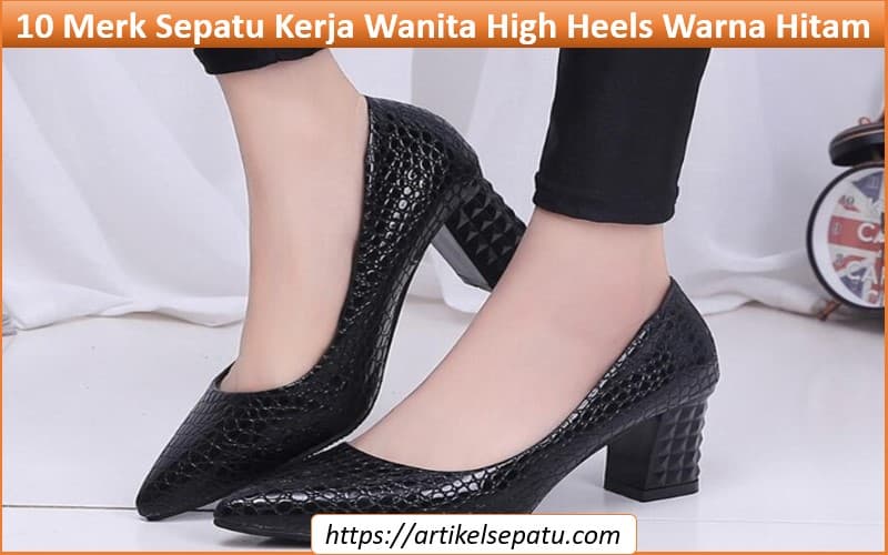 Sepatu kerja wanita high heels warna hitam 